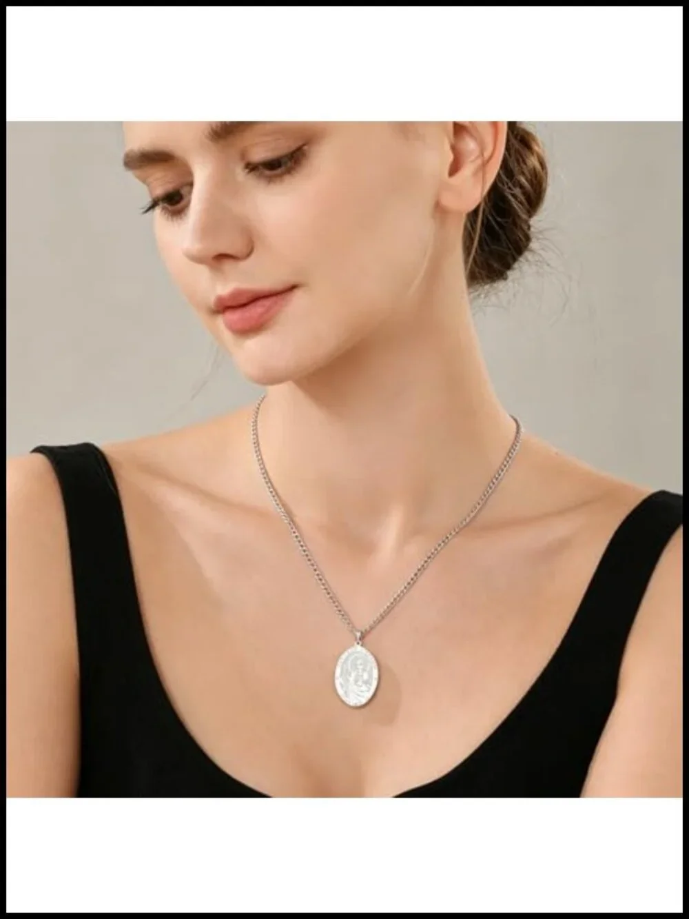 St. Jude Pendant Necklace Stainless Steel Religious Medal Patron Saint